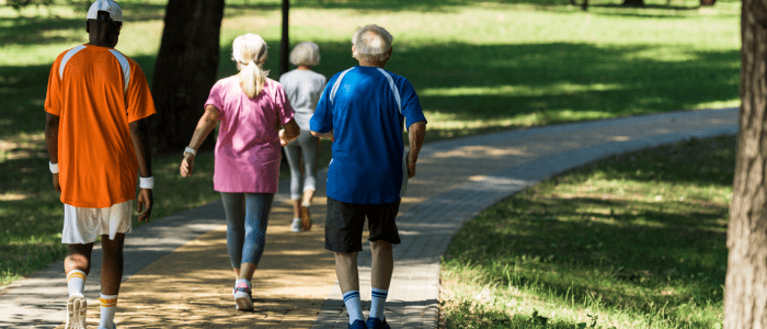 Group of people walking together 