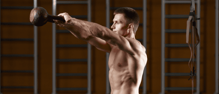 Person doing kettlebell swing