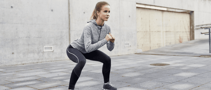 Person performing a squat