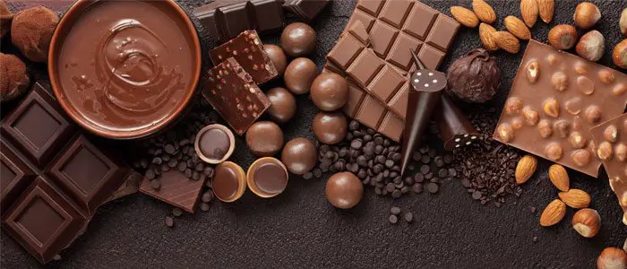a platter of different types of chocolates