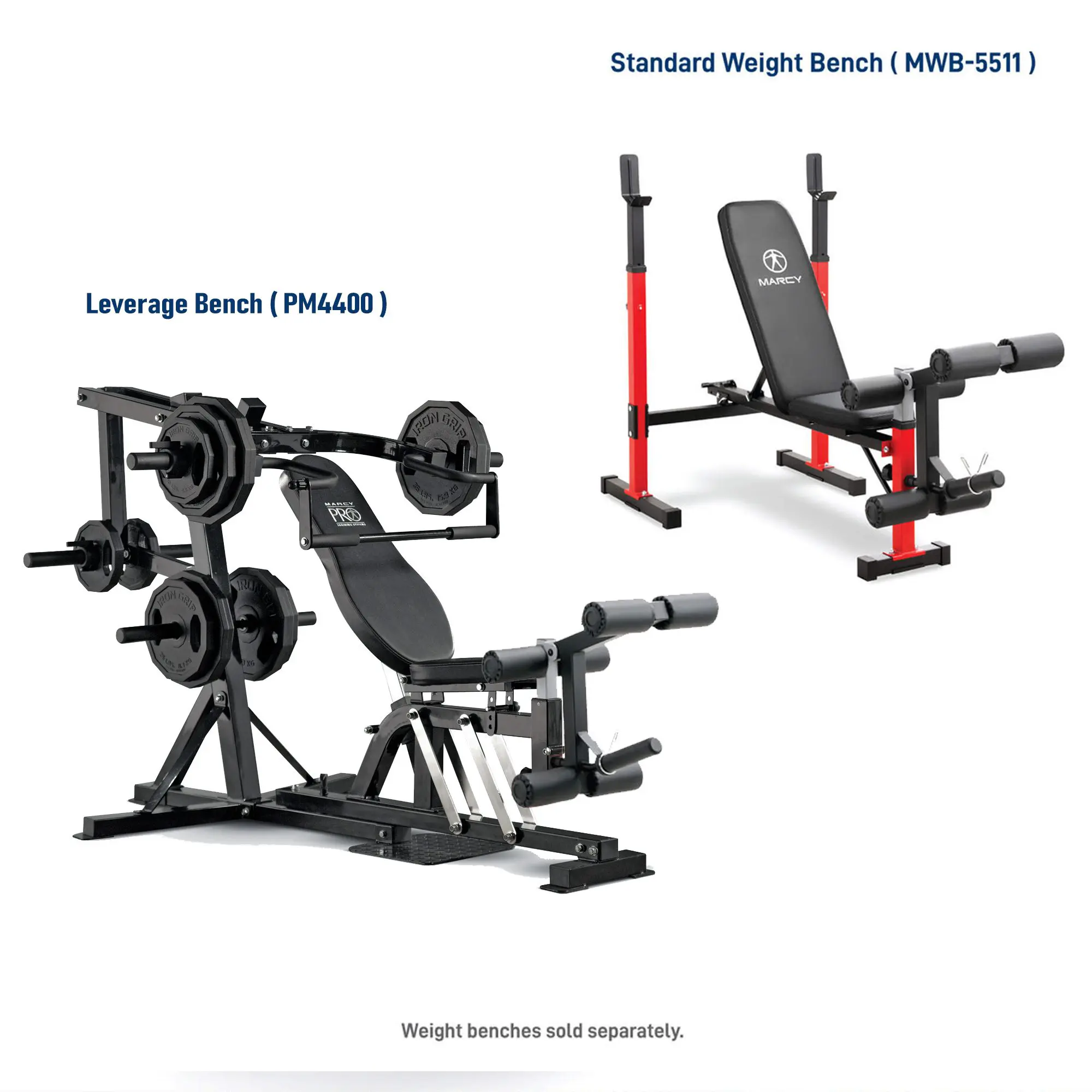 Leg developer attachment mounted on Marcy PM4400 and Marcy MWB-5511